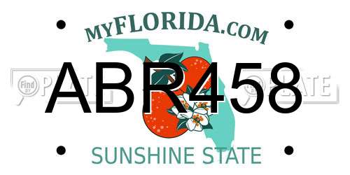 ABR458 Florida License Plate