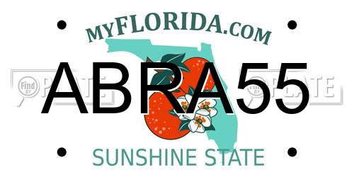 ABRA55 Florida License Plate