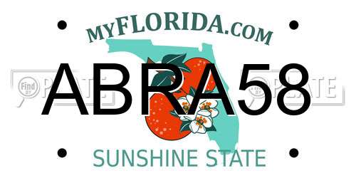 ABRA58 Florida License Plate