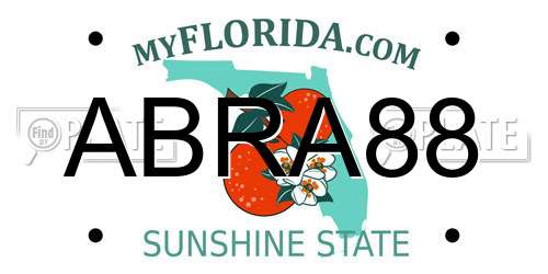 ABRA88 Florida License Plate