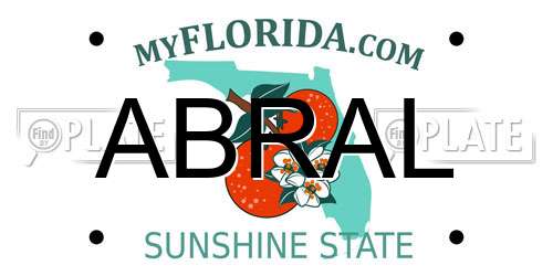 ABRAL Florida License Plate