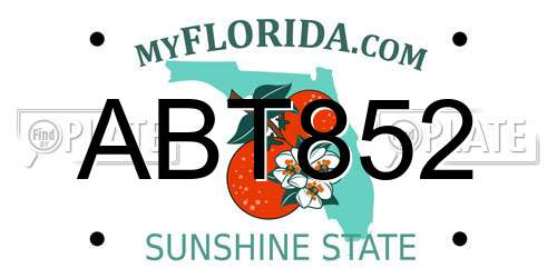 ABT852 Florida License Plate