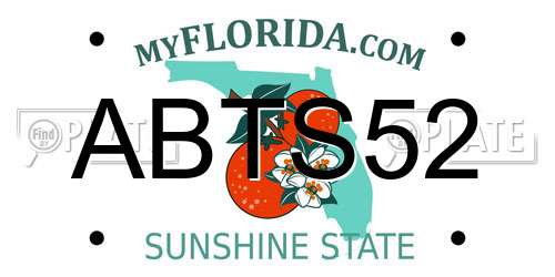 ABTS52 Florida License Plate