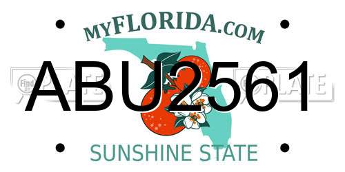 ABU2561 Florida License Plate