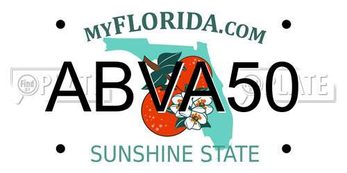 ABVA50 Florida License Plate