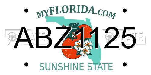 ABZ1125 Florida License Plate