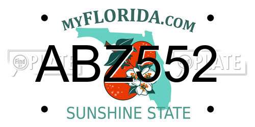 ABZ552 Florida License Plate