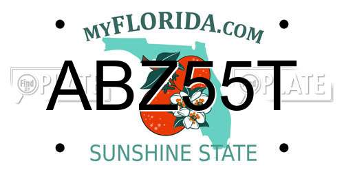ABZ55T Florida License Plate