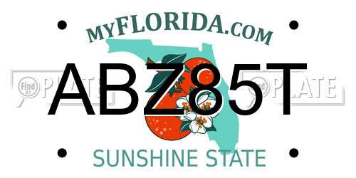 ABZ85T Florida License Plate