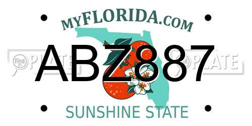 ABZ887 Florida License Plate