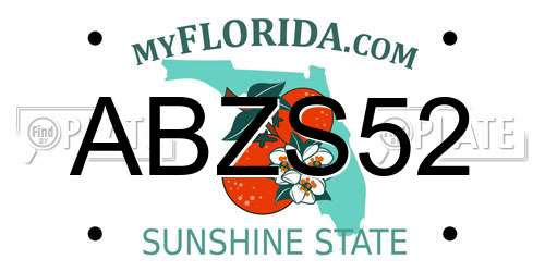 ABZS52 Florida License Plate