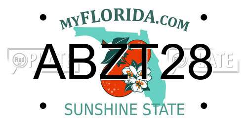 ABZT28 Florida License Plate