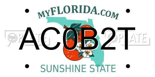 AC0B2T Florida License Plate