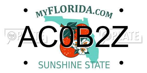 AC0B2Z Florida License Plate