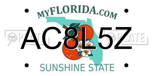 AC8L5Z Florida License Plate