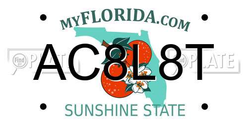 AC8L8T Florida License Plate
