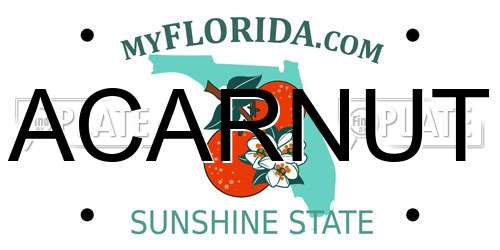 ACARNUT Florida License Plate