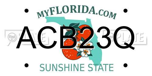 ACB23Q Florida License Plate