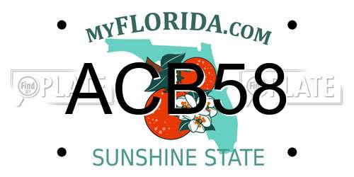 ACB58 Florida License Plate