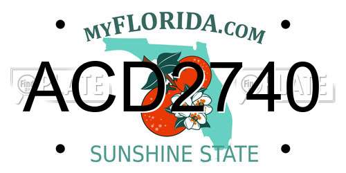 ACD2740 Florida License Plate