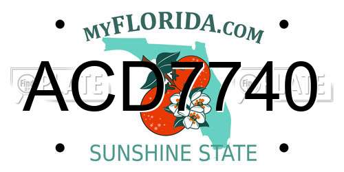 ACD7740 Florida License Plate