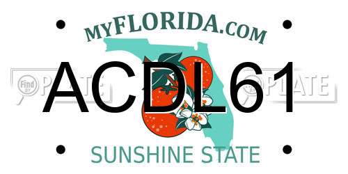 ACDL61 Florida License Plate