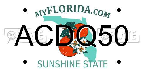 ACDQ50 Florida License Plate