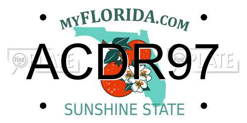 ACDR97 Florida License Plate