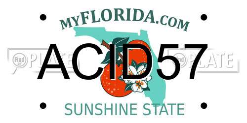 ACID57 Florida License Plate