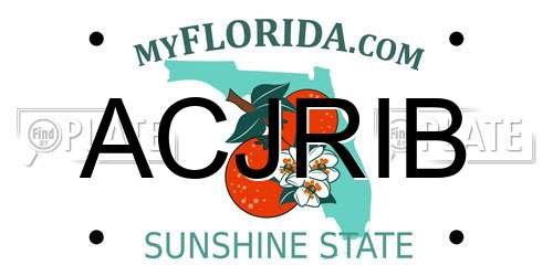 ACJRIB Florida License Plate