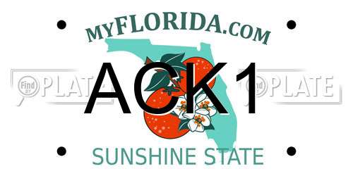 ACK1 Florida License Plate