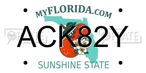 ACK82Y Florida License Plate