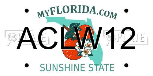 ACLW12 Florida License Plate