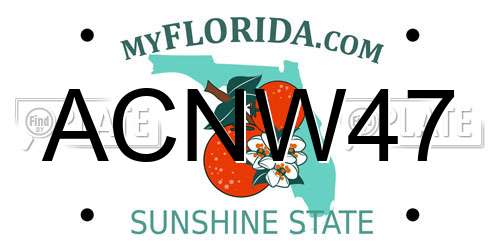 ACNW47 Florida License Plate