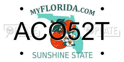 ACO52T Florida License Plate