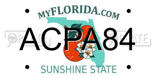 ACPA84 Florida License Plate