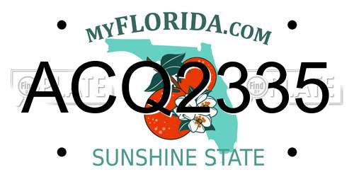 ACQ2335 Florida License Plate
