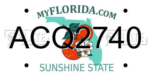 ACQ2740 Florida License Plate