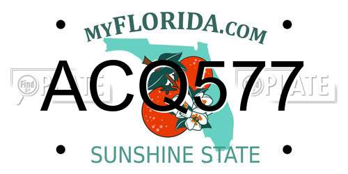 ACQ577 Florida License Plate