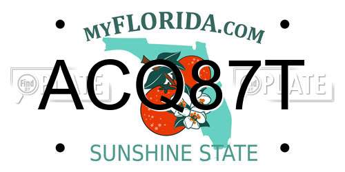 ACQ87T Florida License Plate