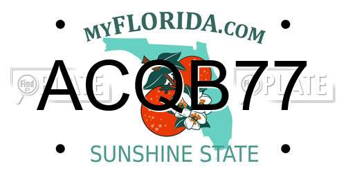ACQB77 Florida License Plate