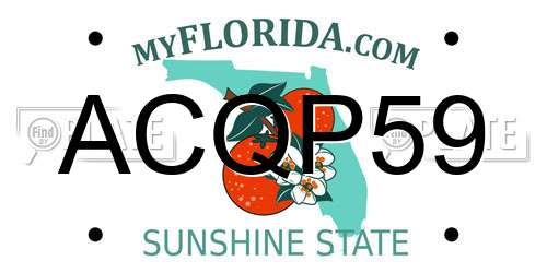 ACQP59 Florida License Plate