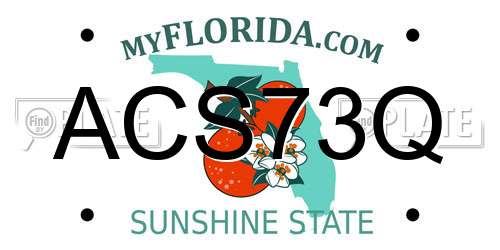 ACS73Q Florida License Plate