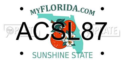ACSL87 Florida License Plate