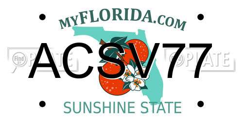 ACSV77 Florida License Plate