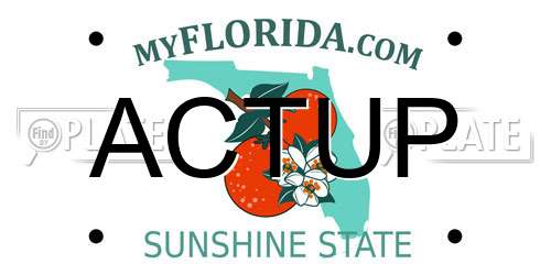 ACTUP Florida License Plate