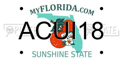 ACUI18 Florida License Plate