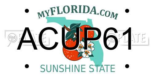 ACUP61 Florida License Plate