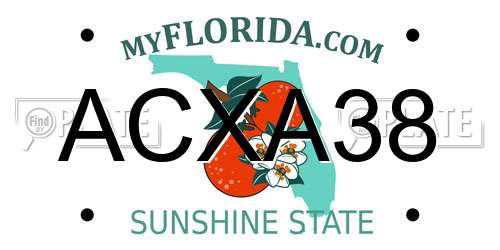 ACXA38 Florida License Plate