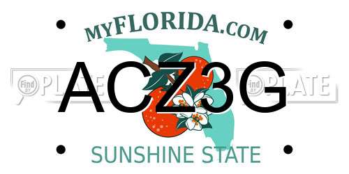 ACZ3G Florida License Plate